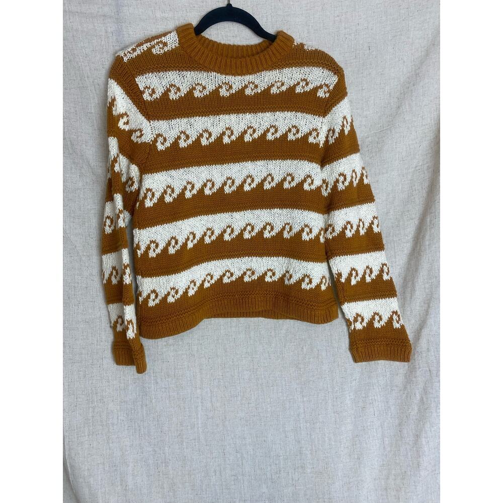 Lou & Grey Waverunner Brown / Cream Knit Sweater Size S NWT - Picture 3 of 8